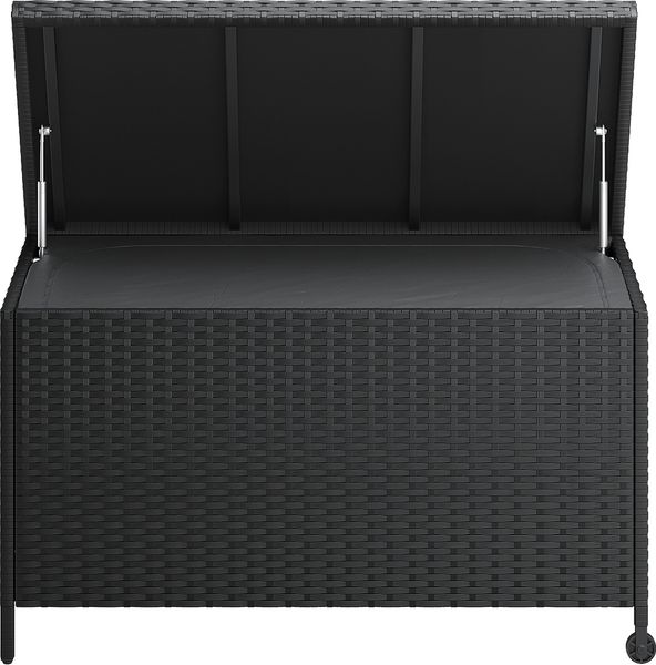 STEELSØN 'Serion' Polyrattan Aufbewahrungsbox 235 Liter mit Rollen, schwarz, 110×55×60 cm, wetterfest, Auflagenbox mit Innentasche, Gartenbox mit Griff zum einfachen Transport Bild 12