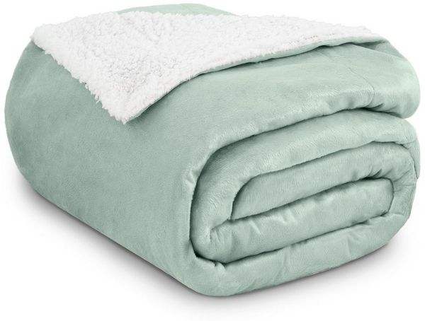 Wohndecke in Lammfell-Optik Kuscheldecke weich & flauschig - Sherpa Fleecedecke, Gräfenstayn, Warme Wolldecke & Sofaüberwurf Tagesdecke für Couch & Sofa