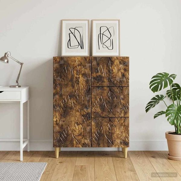 vidaXL Sideboard Geräucherte Eiche 66 x 34,5 x 90 cm Holzwerkstoff 895090