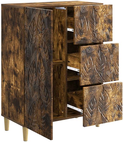 vidaXL Sideboard Geräucherte Eiche 66 x 34,5 x 90 cm Holzwerkstoff 895090 Bild 4