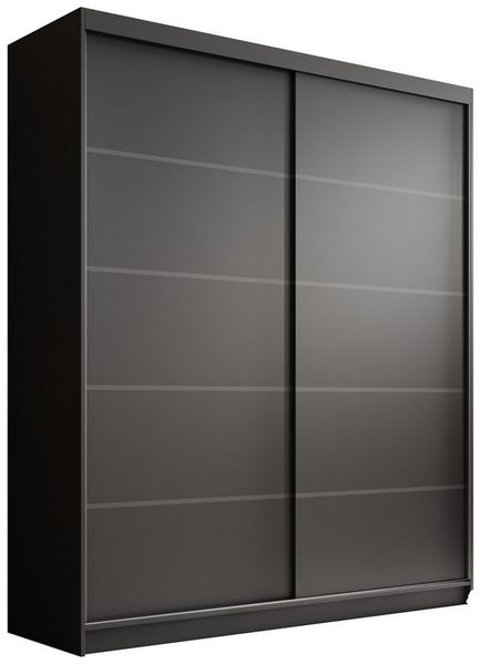 MOEBLO Schiebetürenschrank SIENNA 180 (6 Fächer & Kleiderstange, platzsparend mit Schiebetüren, modernes Design, Schwebetürenschrank 2-türig Schrank Garderobe Schiebtüren Schlafzimmer) (BxHxT): 180 x 215 x 58 cm