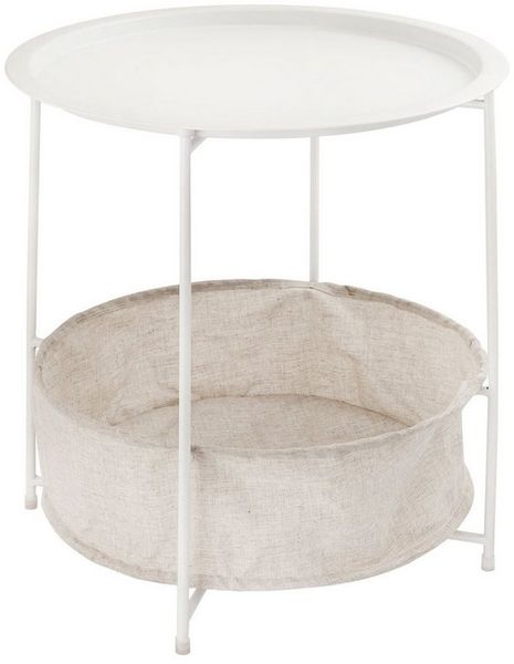 Amagohome Beistelltisch Beistelltisch 2. Wahl Couchtisch Ø 47 H 51 Metall rund mit Ablagefac