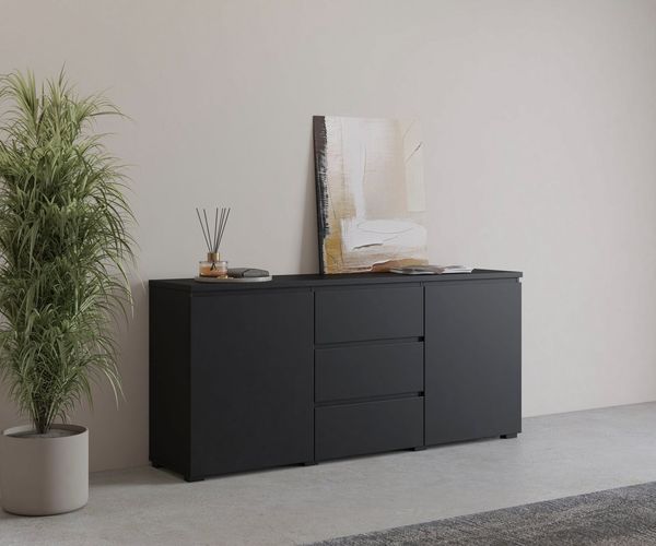 OTTO home Sideboard Modo, Breite 150 cm, moderne grifflose Kommode 2Türen/3 SK, Schubladenkommode mit viel Stauraum, Einlegeböden verstellbar