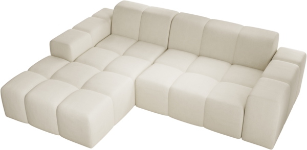 Ecksofa Fogo, Sofa ohne Schlaffuktion, Ecksofa L-Form Veloursstoff, Links Sofa, 245 x 68 x 180 cm, Beige Bild 1