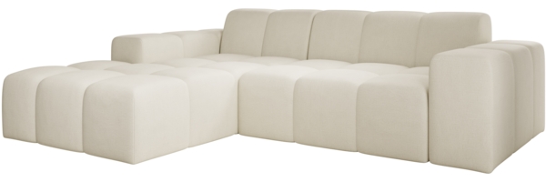 Ecksofa Fogo, Sofa ohne Schlaffuktion, Ecksofa L-Form Veloursstoff, Links Sofa, 245 x 68 x 180 cm, Beige Bild 6