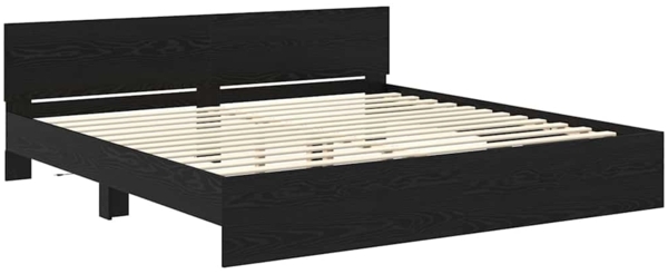 vidaXL Bettrahmen Schwarz Eichen-Optik 200 x 200 cm Holzwerkstoff 3403603 Bild 4