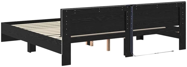 vidaXL Bettrahmen Schwarz Eichen-Optik 200 x 200 cm Holzwerkstoff 3403603 Bild 7