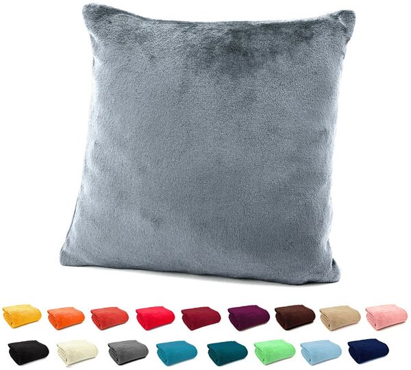 heimtexland Dekokissen Flanell Soft Kuschelkissen Plüsch Kissenbezug, super weich und flauschig, Allergiker geeignet, atmungsaktiv