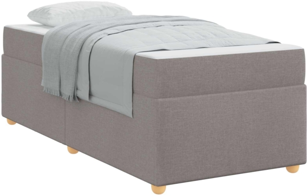 vidaXL Bettrahmen mit Matratze Taupe 90 x 200 cm Stoff 3399332