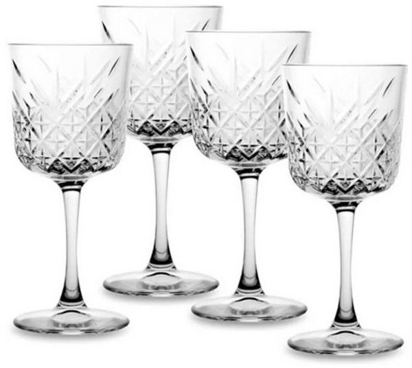 4x Rotweinglas Gin Cocktail Glas „Timeless“ im Kristall-Design