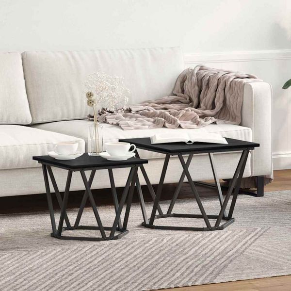 vidaXL Beistelltisch-Set 2 pcs Schwarze Eiche 50 x 50 x 40 cm 868267