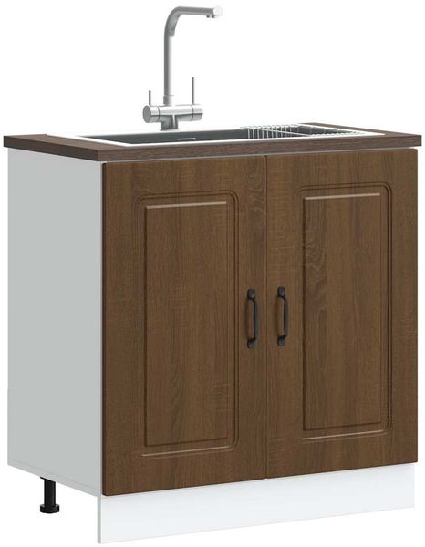vidaXL Spülenunterschrank Kalmar Braun Eichen-Optik 80x46x81,5 cm 853454