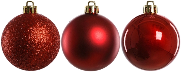 TrendLine Weihnachtskugeln bruchfest, langlebig Ø 6, 8 10 cm rot 26 Stück