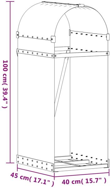 vidaXL Kaminholzunterstand Silbern 40x45x100 cm Verzinkter Stahl 364587 Bild 9