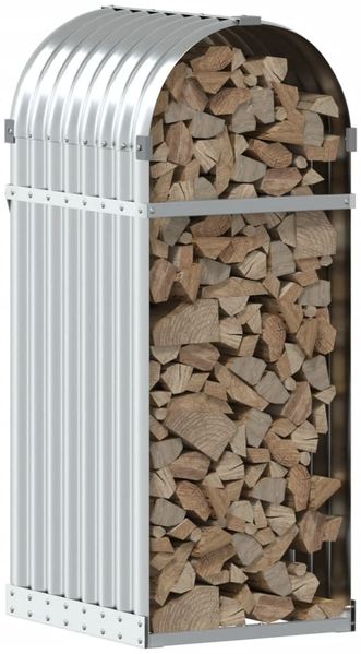 vidaXL Kaminholzunterstand Silbern 40x45x100 cm Verzinkter Stahl 364587 Bild 3