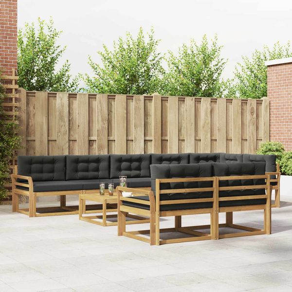 vidaXL Outdoor-Sofagarnitur 9 pcs Weiß und Anthrazit 79 x 79 x 37 cm 3386656