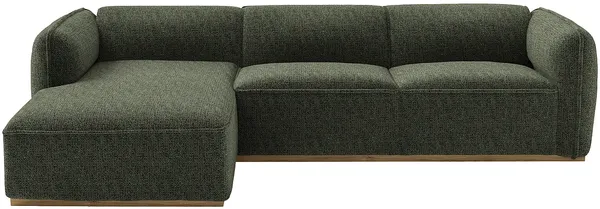 Vente-unique - CANOBRU Sofa Holz, PlatteStoff Grün - B 167 cm x H 74 cm x L 272 cm