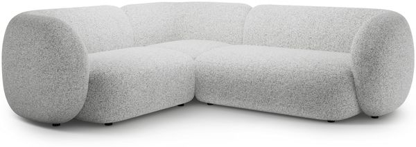 Micadoni Ecksofa Kate 4-Sitzer Links Strukturierter Stoff Hellgrau Melange