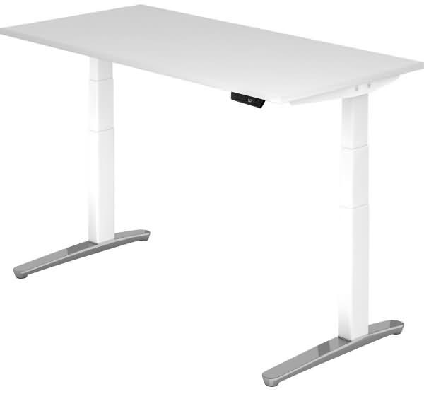 'XBHM16' Sitz-Steh-Schreibtisch elektrisch 160x80 cm Weiß Weiß, poliert