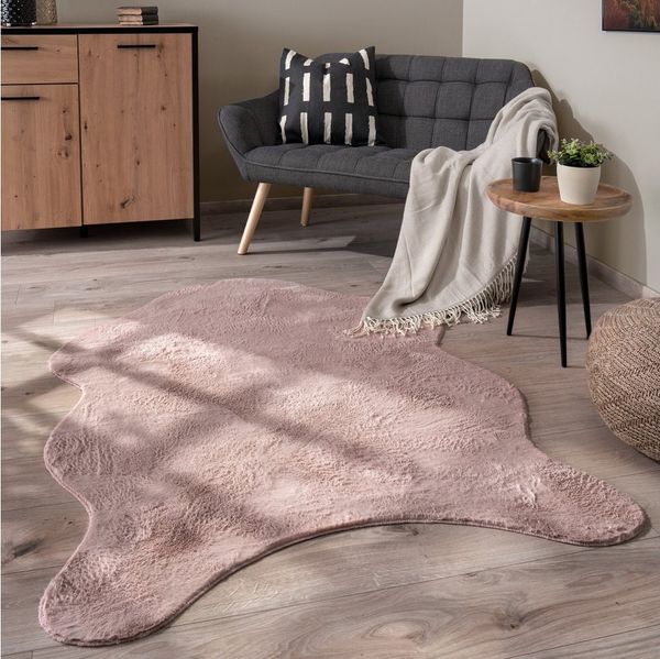 Paco Home Fellteppich Pelt 640, fellförmig, Höhe: 16 mm, Kunstfell, Uni Farben, sehr weicher Flor