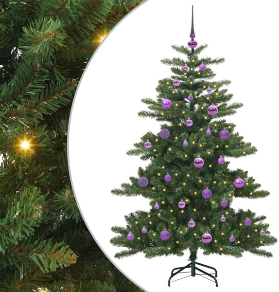 vidaXL Künstlicher klappbarer Weihnachtsbaum Grün 150 cm PVC und Stahl 3397659