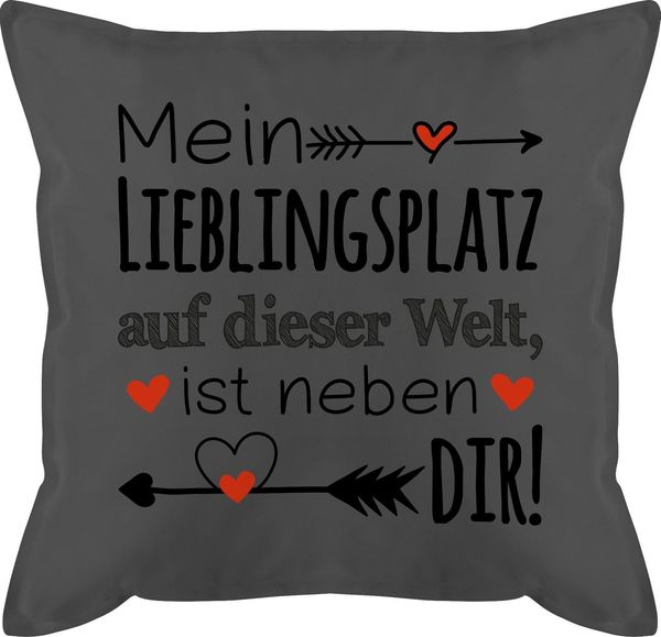 Shirtracer Dekokissen Mein Lieblingsplatz auf dieser Welt ist neben dir I Geschenk Beziehung, Dekokissen Valentinstag Geschenk