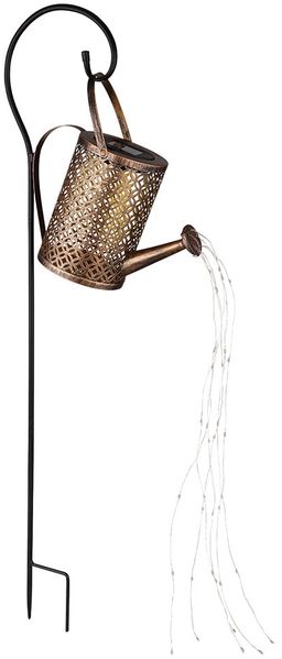 LED Solarleuchte, Gießkanne, gold, Erdspieß, H 85 cm