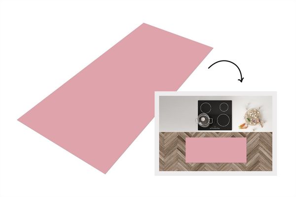 MuchoWow Küchenläufer Rosa - Farben - Innenraum - Einfarbig - Farbe, aus Kunststoff, Küchenteppich, Läufer für Küche, Rutschfest, Küchendeko, 120x50 cm