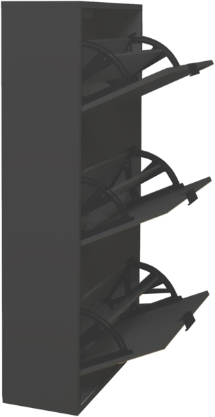 Schuhschrank Erna 61x25x126 Anthrazit matt Lack 14777 Bild 4