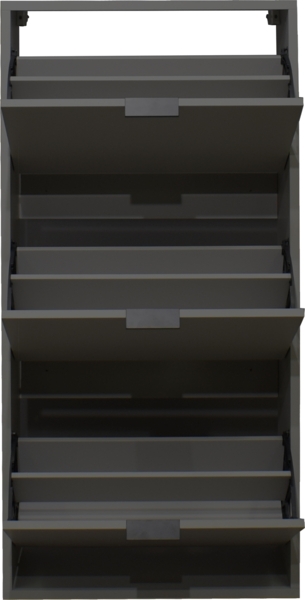 Schuhschrank Erna 61x25x126 Anthrazit matt Lack 14777 Bild 2