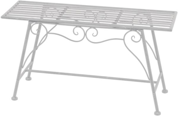 Blumenbank RITA - Stahl Antik-weiß 45x83x27cm | Pflanzenständer Pflanzenregal Blumenregal