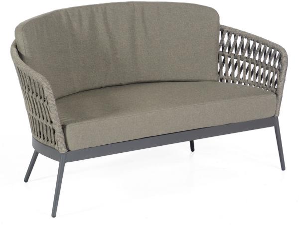 Sonnenpartner Loungesofa Advokat Aluminium mit Polyrope grau Relaxsofa Garten-Sofa