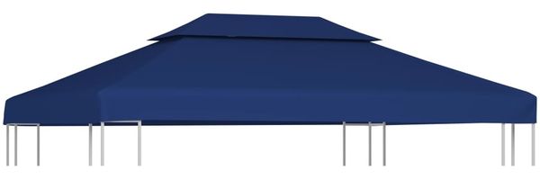 vidaXL Pavillon-Dachplane mit Kaminabzug 310 g/m² 4x3 m Blau 44759