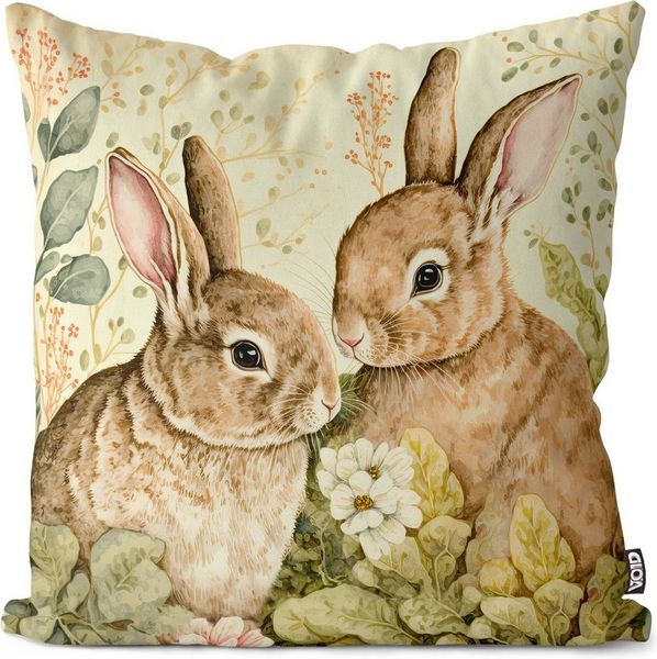VOID Kissenbezug, (1 Stück), Osterhasen Hasen Pärchen 40x40 Sofakissen Polyester Kissen Geschenke