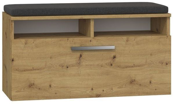 ibonto SCHUHBANK HANDWERKLICHE EICHE mit Sitzfläche und Stauraum (H 46 x T 35 x B 85 cm)