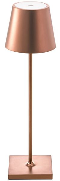 LED Tischleuchte, bronze, Touchdimmer, Akku, H 38 cm