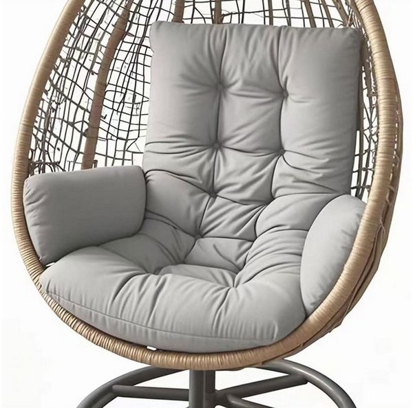 Agger Hängestuhl Kissen Auflagekissen Hängesessel Dicke Polsterung für Hängekorbsitze, Ersatzkissen für eiförmige Stühle, Schaukelmatte für Gartenmöbel