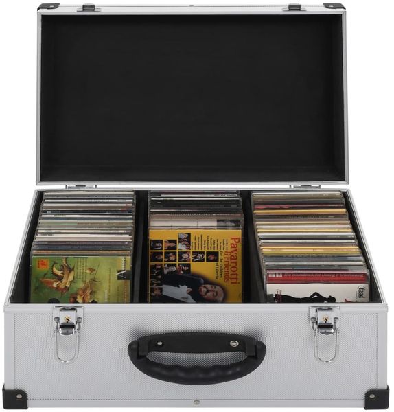 vidaXL CD-Koffer für 60 CDs Aluminium ABS Silbern 91856