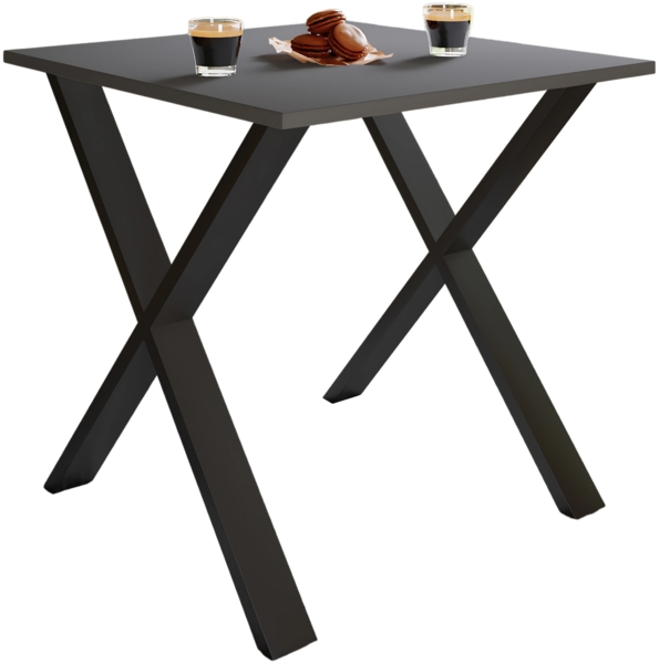VCM Esstisch Xona 919676 Schwarz / Anthrazit H. 76 x B. 80 x T. 50 cm
