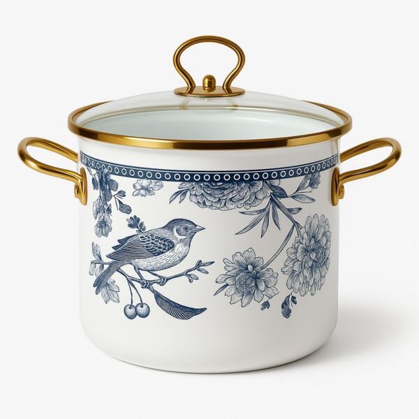 Zilner Topf-Set Kollektion emaillierter Töpfe, klassischen Natur inspirierten Designs, Aluminiumguss, Emaille (6-tlg, Die perfekte Geschenkidee für jeden Anlass)
