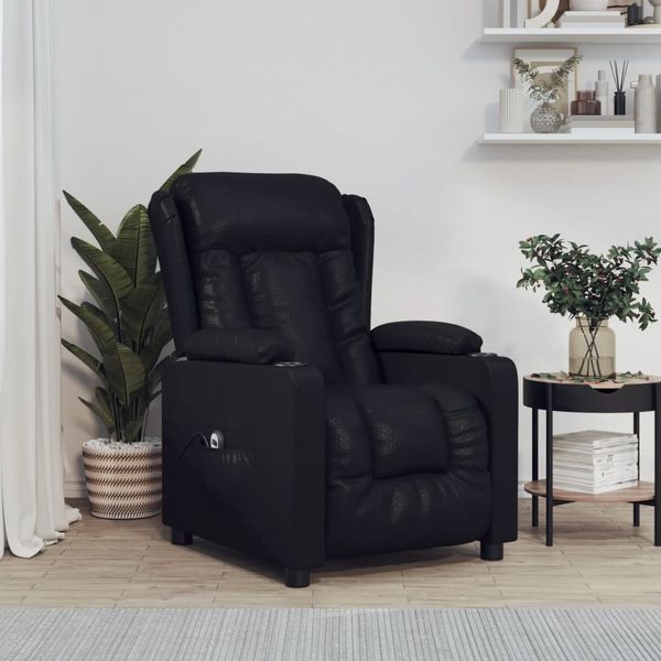 vidaXL Relaxsessel Elektrisch Schwarz Kunstleder 3098801