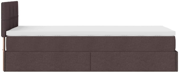 vidaXL Ottoman-Bett mit Matratze Dunkelbraun 100x200 cm Stoff 3311438 Bild 9