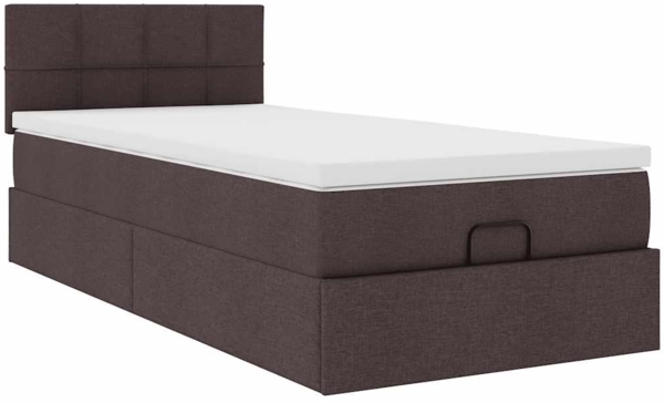 vidaXL Ottoman-Bett mit Matratze Dunkelbraun 100x200 cm Stoff 3311438 Bild 5