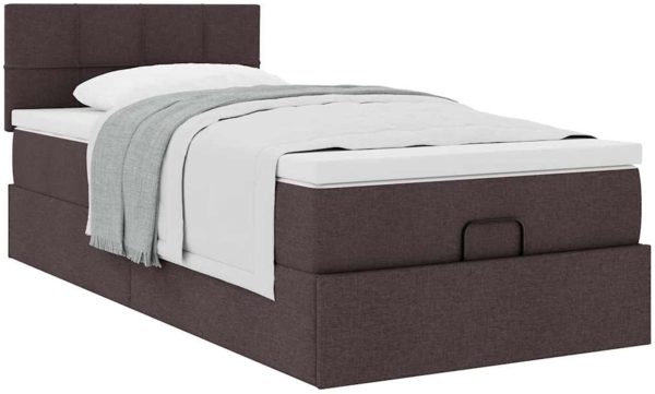 vidaXL Ottoman-Bett mit Matratze Dunkelbraun 100x200 cm Stoff 3311438 Bild 4