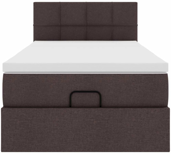 vidaXL Ottoman-Bett mit Matratze Dunkelbraun 100x200 cm Stoff 3311438 Bild 6