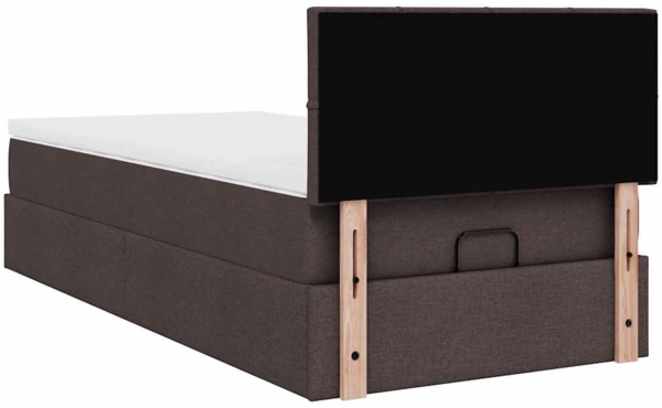 vidaXL Ottoman-Bett mit Matratze Dunkelbraun 100x200 cm Stoff 3311438 Bild 10