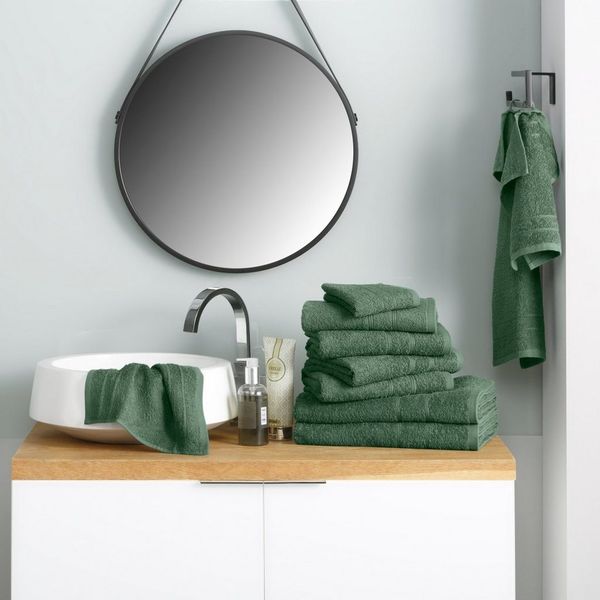 OTTO home Handtuch Set Inga, Duschtücher, Handtücher, Gästetücher, Seiftücher, Walkfrottier (10-St), Handtücher mit feiner Bordüre, 100% Baumwolle, einfarbig, weich