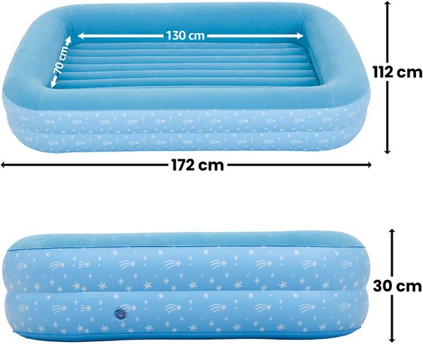 Deluxe Kids Flocked Airbed with Kids Double Action Hand Pump 172 x 112 x 30 cm with Double Action Hand Pump Bild 3