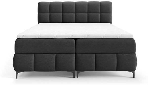 Boxspringbett Schlafzimmerbett SOPHIE 120x200cm Stoff Aragon Schwarz Bild 3