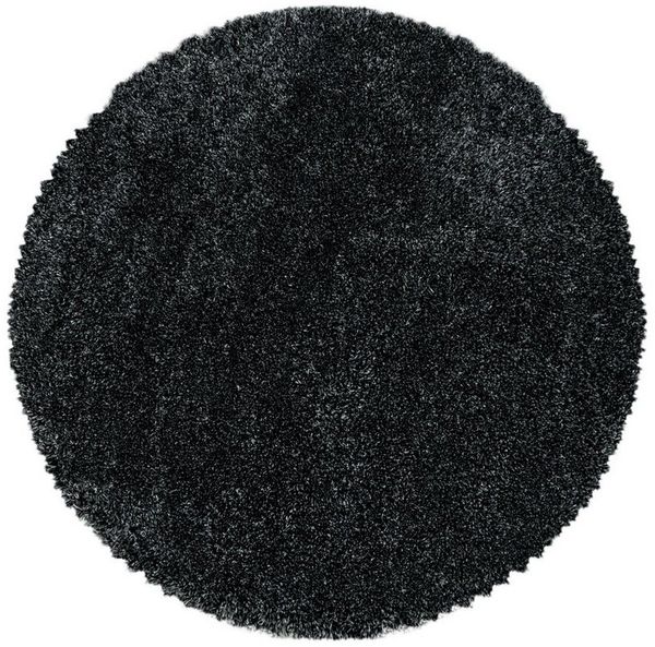 Stilvoll Günstig Hochflor-Teppich für Wohnzimmer und Schlafzimmer Unicolor - Einfarbig, Rund, Höhe: 30 mm